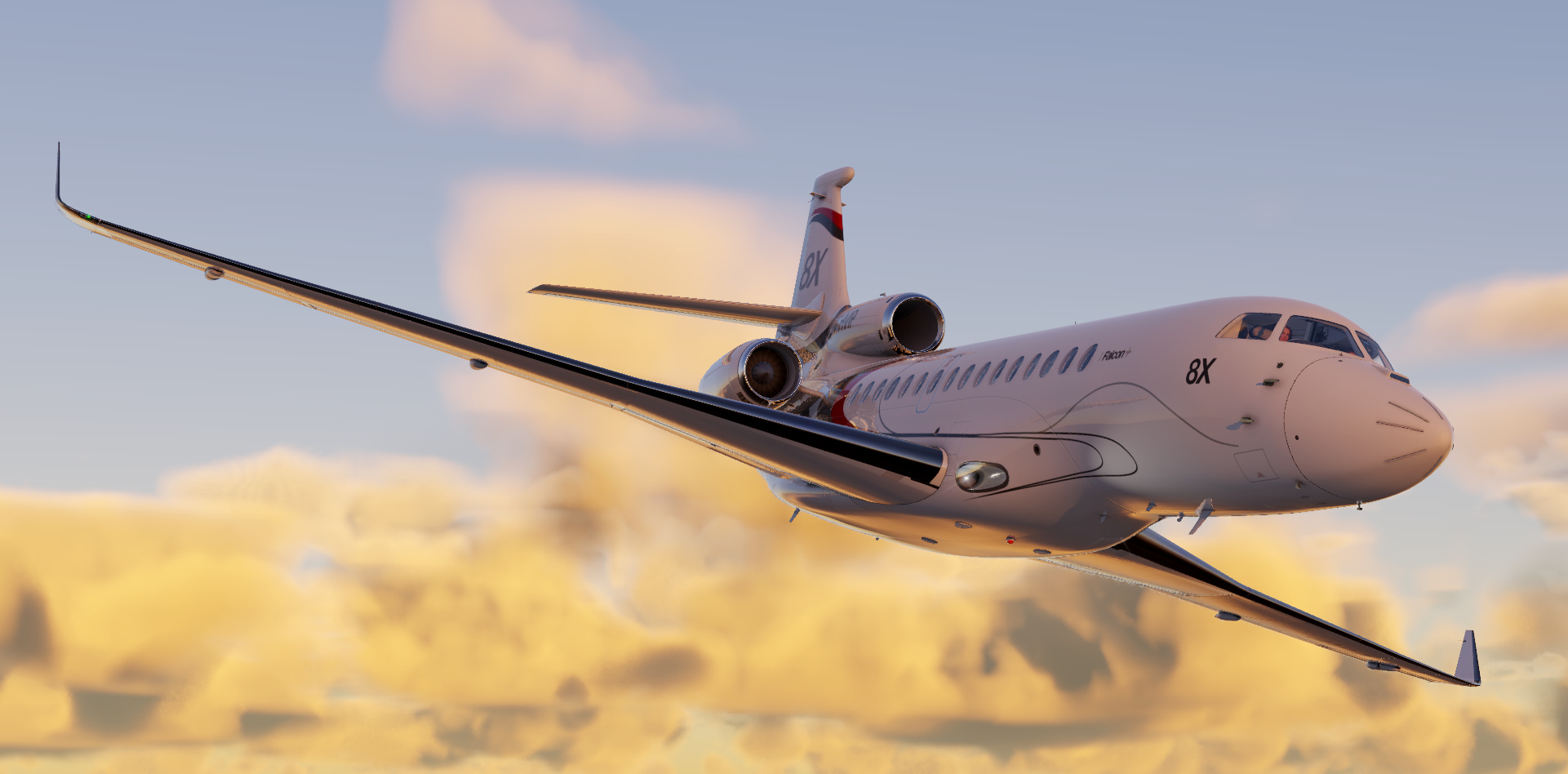 Aerobask teases their new Falcon 8X aircraft for X-Plane 11 – Stormbirds